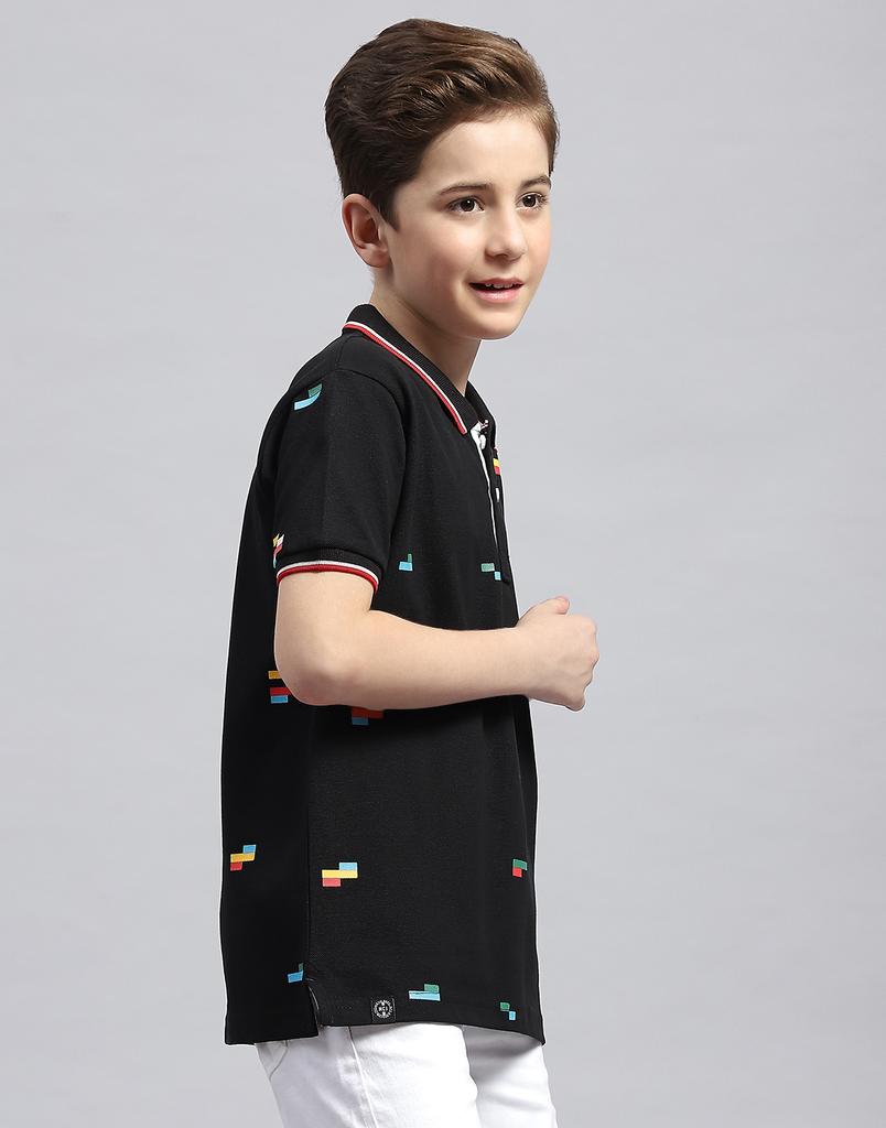 MONTE CARLO Boys Printed Collar Neck Pure Cotton T-Shirt