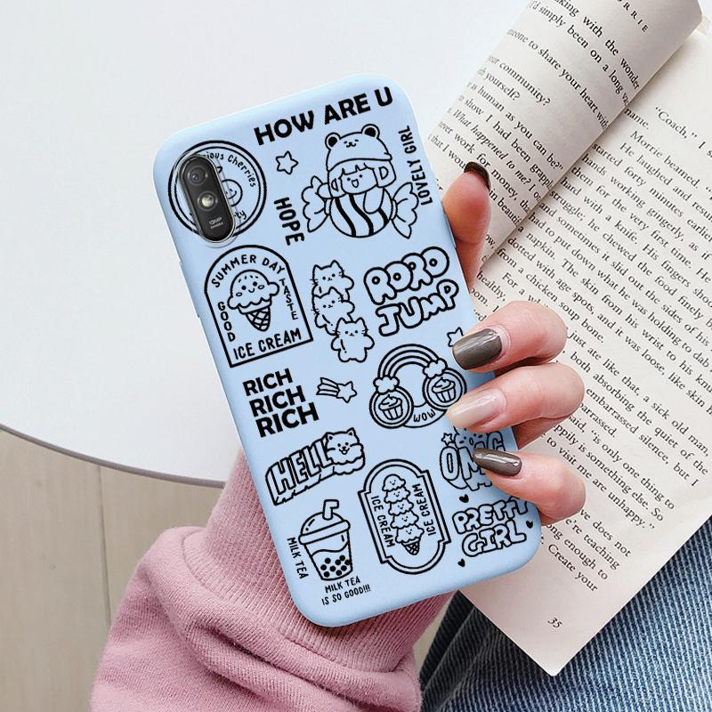 Heart Flower Case For Redmi 9A 9AT Phone Cover Cute Silicone Shockproof Soft Coque For Redmi 9A 9 AT Shell Cartoon Lovely Matte