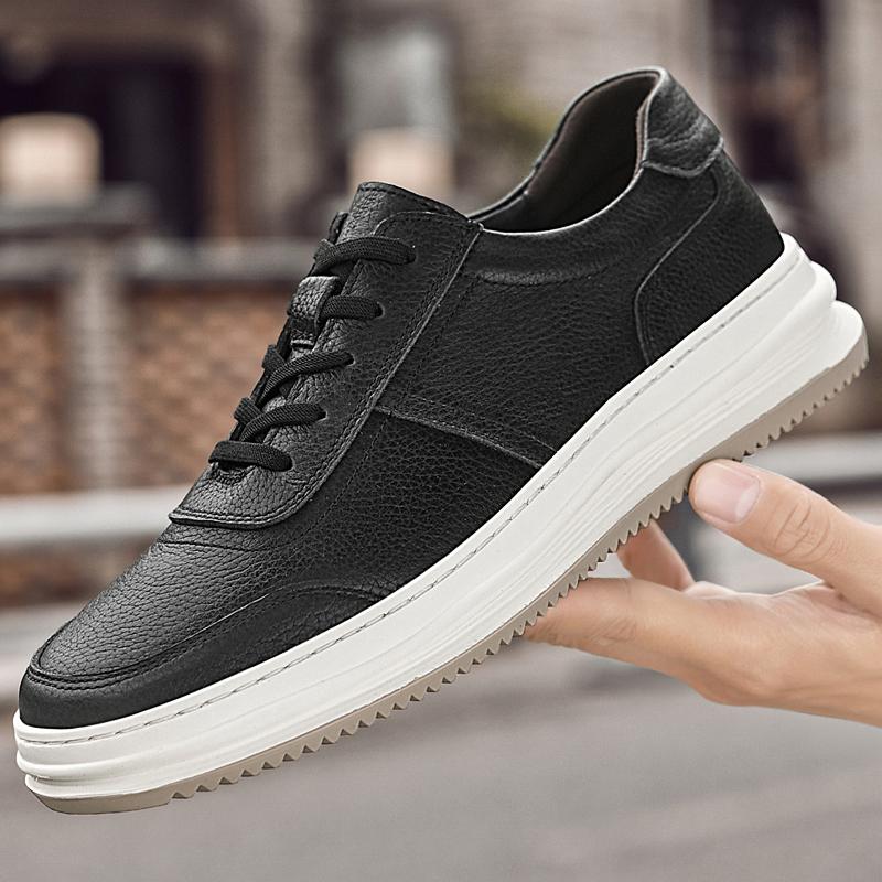 Fashion Stylish Trend Mens Sneaker Genuine Leather Walking Casual Shoes Youth Cricket Shoes Fashion Skateboard Footwear Comfort Sneakers