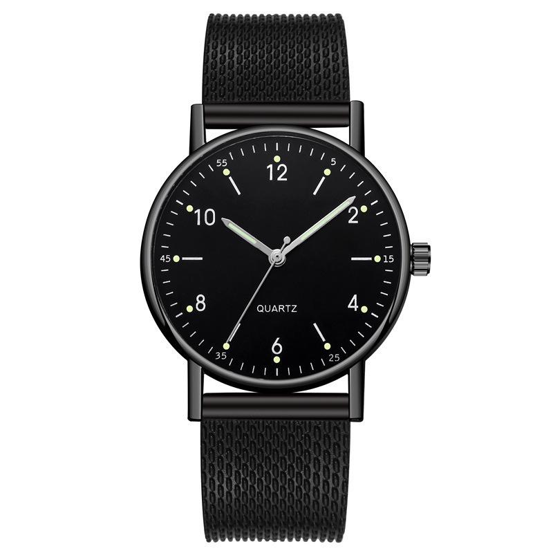 Modische leuchtende Uhr Damen-Kleber-Netzarmband Quarz-Uhr Damen-Uhr Nischen-Damen-Uhr