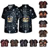 Herren Halloween Print Kasack Kurzarm für Arbeitsuniform
