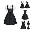 Elegant Black Oktoberfest Costume Featuring Unique Puff Sleeve Design For Womens Fashion
