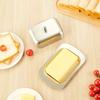 1SET Stainless Steel Butter Box with Lid, Rectangular Butter Box, Cheese Box, Pastry Tray, Bread Box, Snack Storage Plate