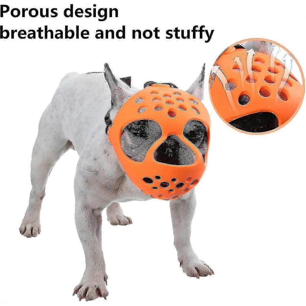 Dog Muzzle For Short Snout Dogs, Soft Silicone Muzzle For Biting Chewing, Ideal For Flat-faced Aggressive Dogs
