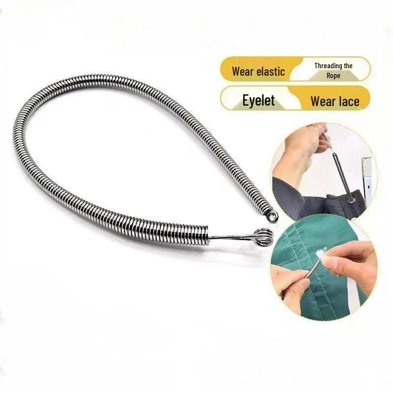 Bendable Spring Multi-purpose Threading Tool for Eyelets and Elastic Laces