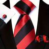 Red Striped Paisley Solid Floral Wedding 8CM Tie For Men Design Mens Necktie Hanky Cufflink Set For Daily Wear Business Party