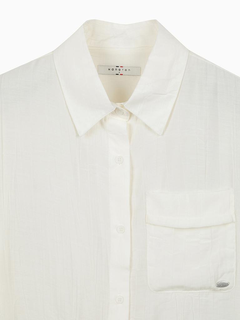 HANGTEN Women'S Seersucker String Short Sleeve Shirt_002(10570-120-404-68)