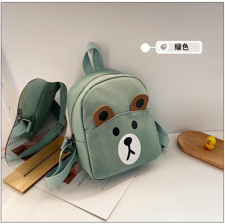 Skolväska, söt canvas för pojkar och flickor, barnryggsäck, liten ryggsäck för tidig utbildning.