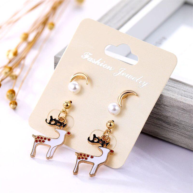 Charm Classic Pearl Stud Earrings Jewelry Ladies Beautiful Christmas Gifts Santa Claus Earrings