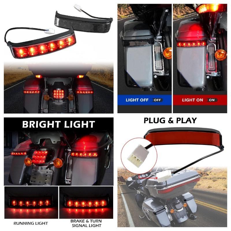 Motorcycle LED Saddlebag Brake Running Luggage Turn Signal Lights For Harley Touring Street Road Glide CVO 2009 2010 2011- 2013
