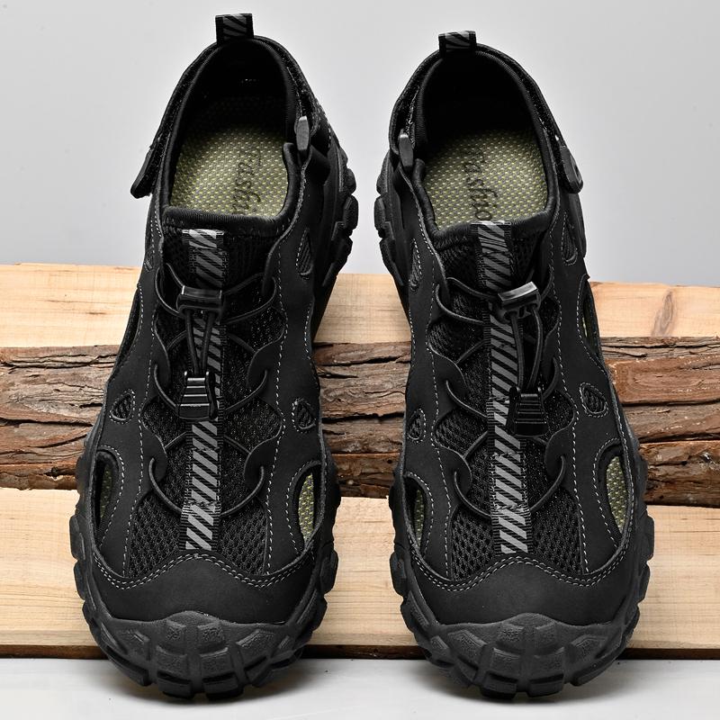 Fashion New Trend Casual Summer Shoes Mens Breathable Mesh Shoes Summer Outdoor Walking Sneakers Anti-collision Toe Male Treking Sandals