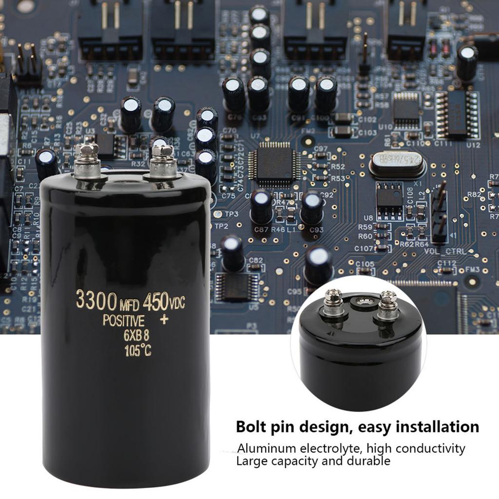 Bolt Pin Electrolytic Capacitor 450V 3300uf Aluminium Electrolysis Dielectric Capacitor for