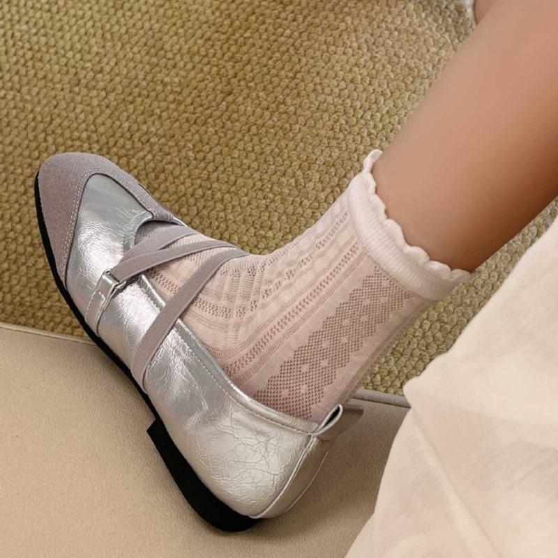 Summer Lightweight Children's Cool-feeling Mulberry Silk Pile Socks with Diamond Patterns, Heart-shaped Inner Tube Socks