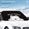 Thickened Cartoon Winter Car Windshield Snow and Sun Cover