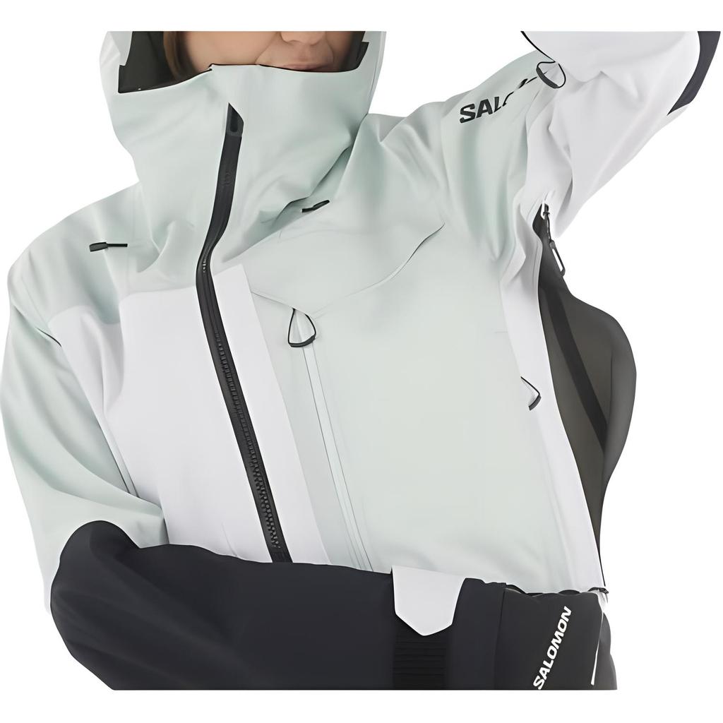 SALOMON Color Block Hooded Zip-Up Long Sleeve Jacket Women Jacket White LC2310400