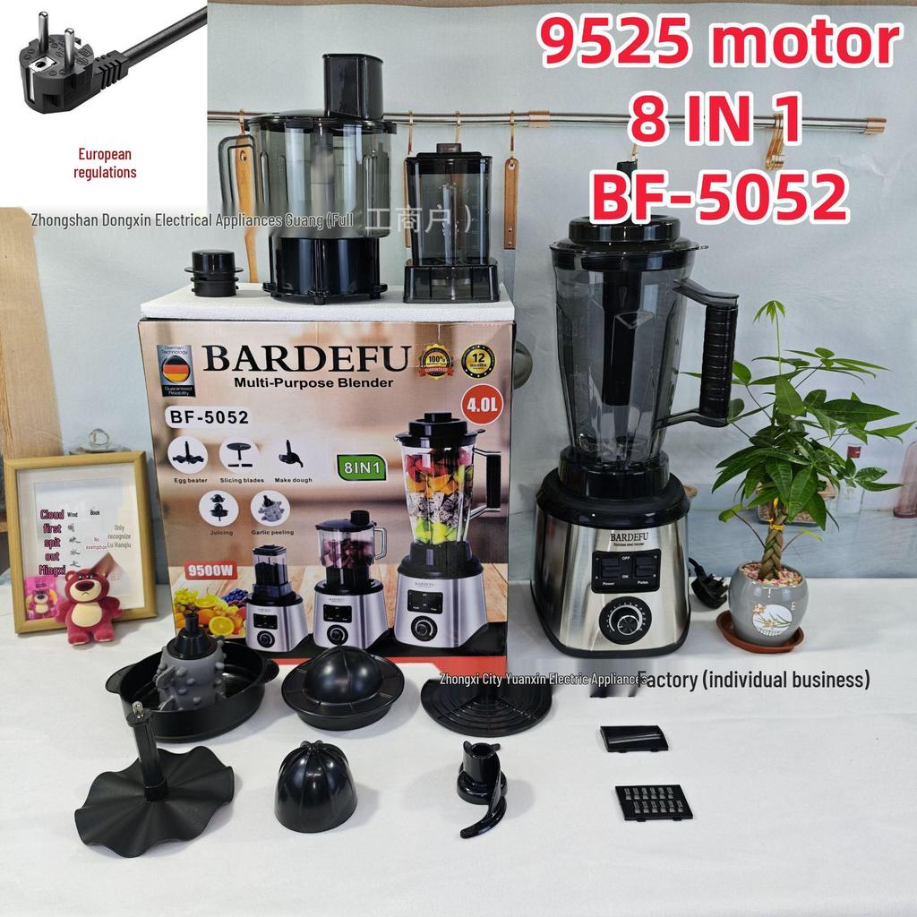 High-Speed Stainless Steel 6-in-1 Blender Juicer and Meat Grinder for North America & Europe