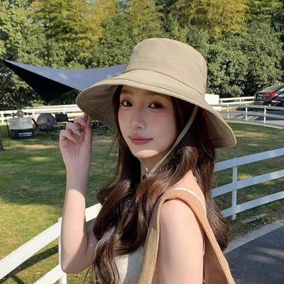With Drawstring Sun Hat UV Protected Bucket Hats Fisherman Hat  for Summer Outdoor Activities