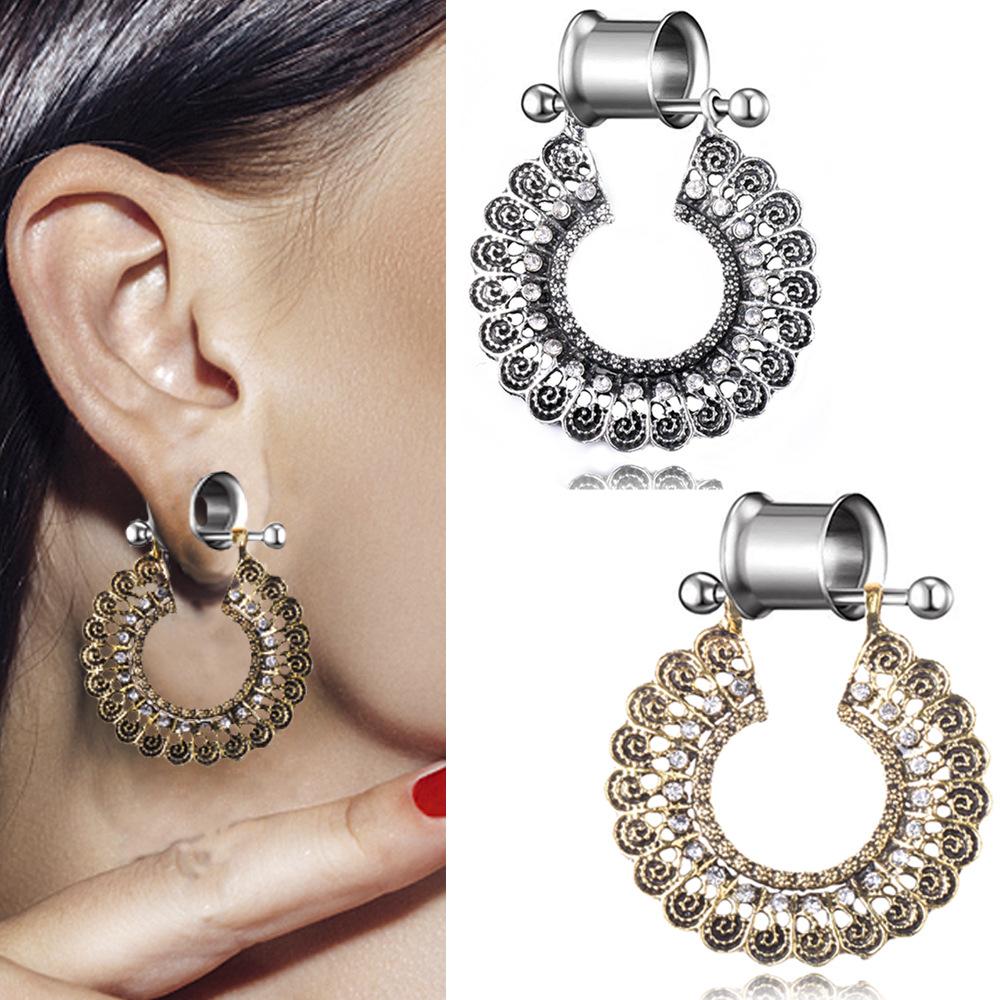 

Ювелирные изделия с подвеской в ​​стиле ретро с бриллиантами для расширения полых ушей и проколов