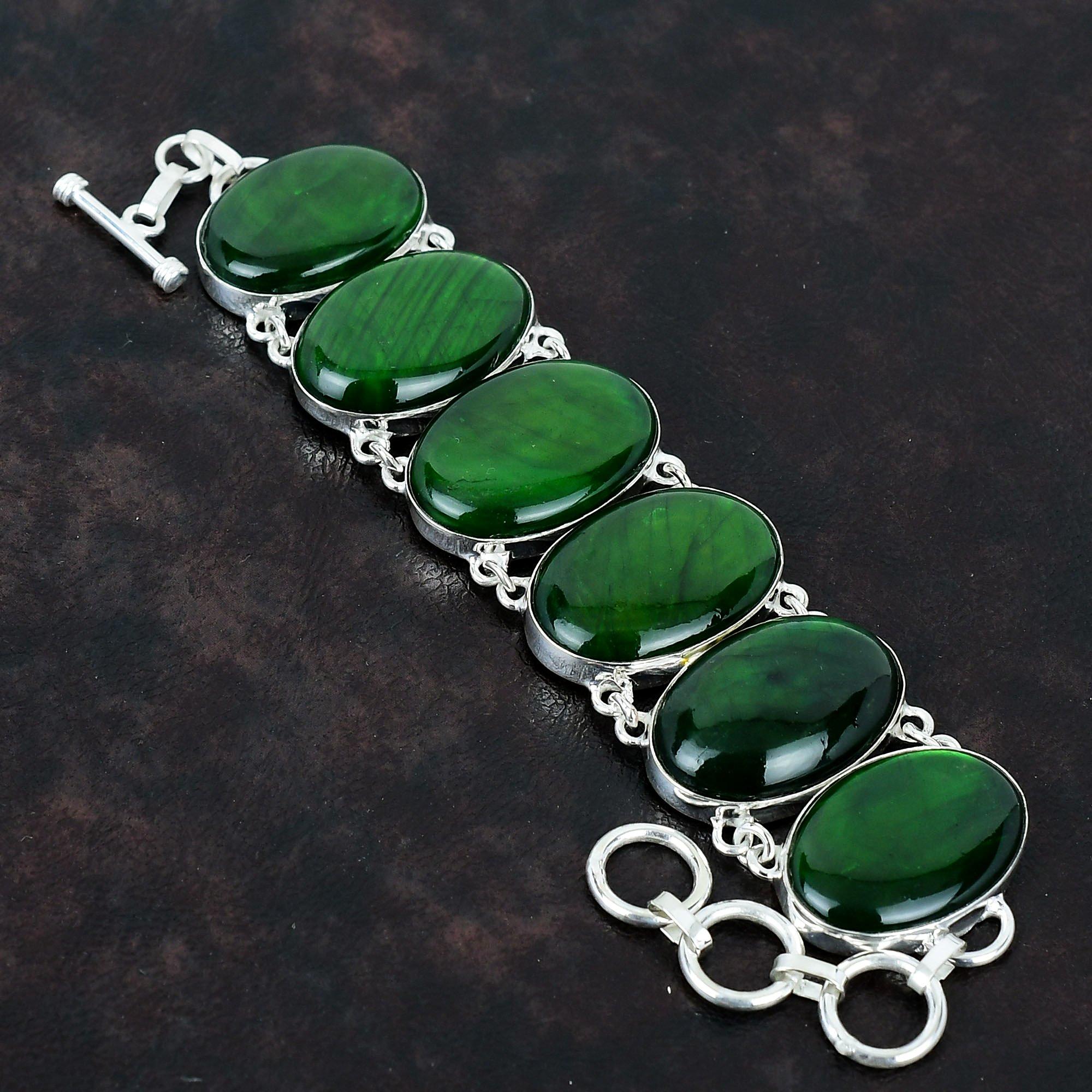 

Браслет из лабрадорита Green Fire Ювелирные изделия из натурального драгоценного камня Браслет из стерлингового серебра 925 пробы Регулируемый браслет-цепочка Браслет ручной работы для подарков Adjustable