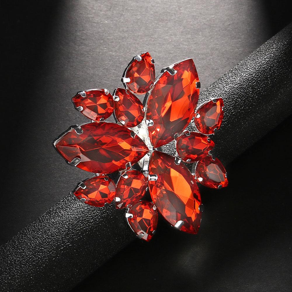 Stonefans Übertriebene Strass-Hängeohrringe für Damen Drag Queen Accessoires Cocktail Club Kristallring Verstellbarer Schmuck