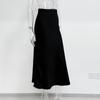 2024 French High-End Satin Bodycon A-Line Fishtail Midi Skirt for Women