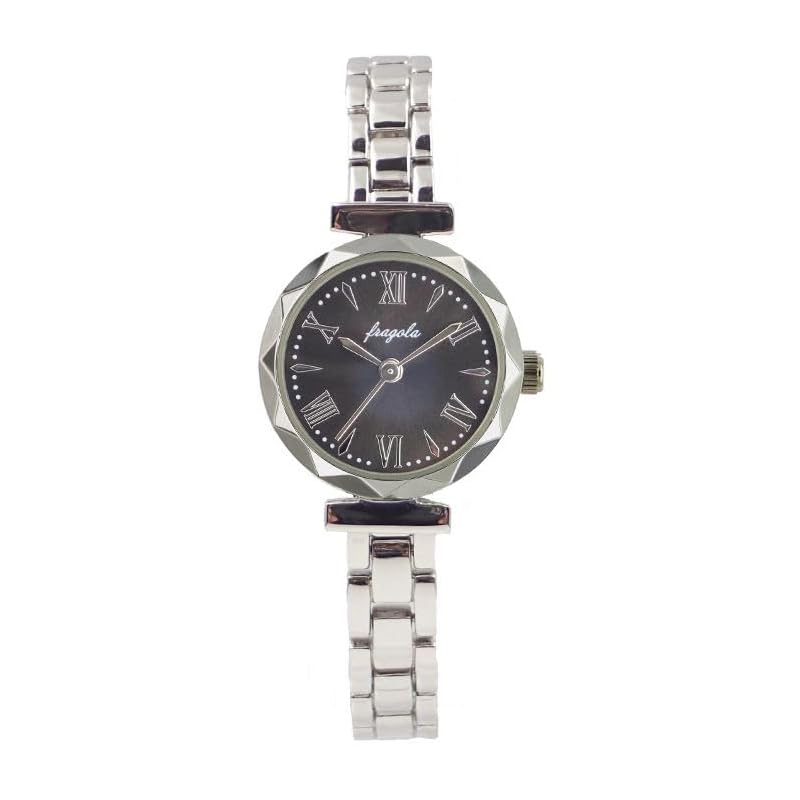 

[Follow] watch fragola cut bezel metal watch N00824S-2 SV/BK ladies silver