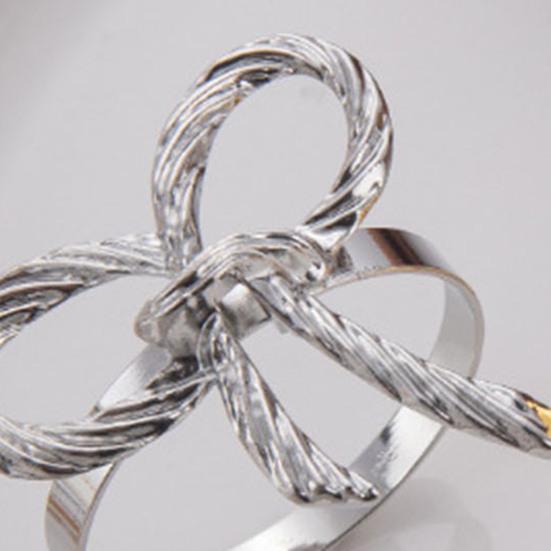 Napkin Rings with Bow Decor Zinc Alloy Napkin Holders Wedding Party Decoration Table Setting Accessories