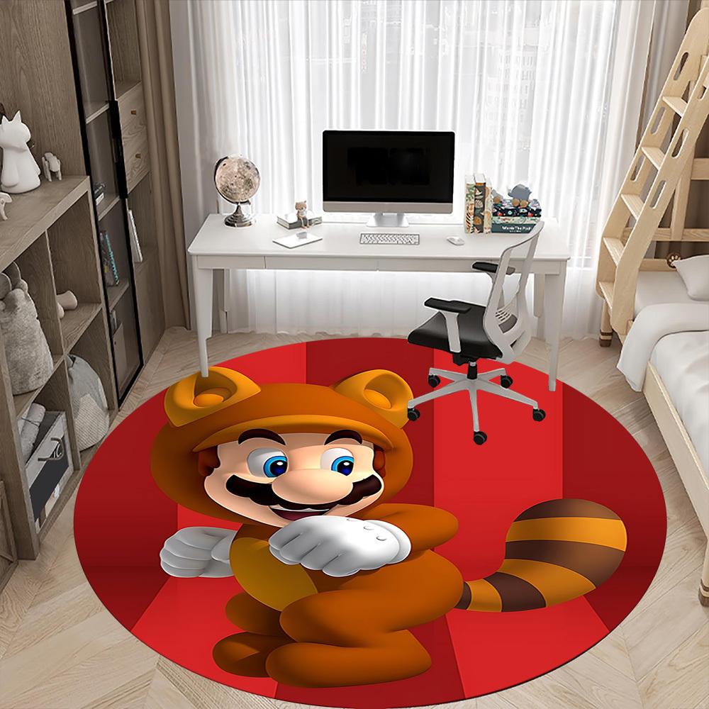 1pc Mario Office Round Area Rug, Under Office Chairs Bedroom Living Room Home Decor, Room Decoa1016142
