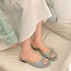 Fairy Wind Non-slip Flat-bottomed One-word Slippers for Summer Wear with Skirts and Cool Slippers