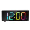 Electronic Desktop Alarm Clock 12 24 Hour LED Display Adjustable Volume RGB Dynamic Screen Alarm for Bedroom Black