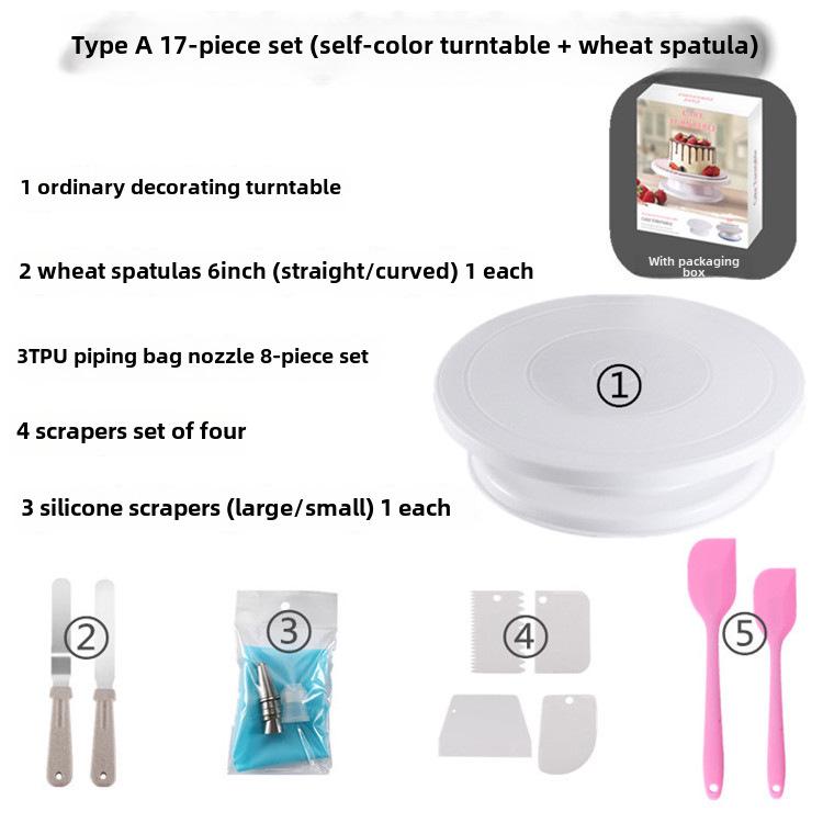 Wheat Straw Cake Turntable Decorating Set - Rotating Baking Tool for DIY Projects