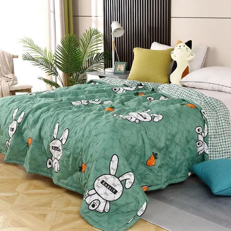 

1 шт. Новый домашний текстиль Полиэстер Хлопок Стеганое Летнее Одеяло Приятное к Коже Стирающееся Легкий Роскошный Стиль Однотонное Легкое 110X150cm