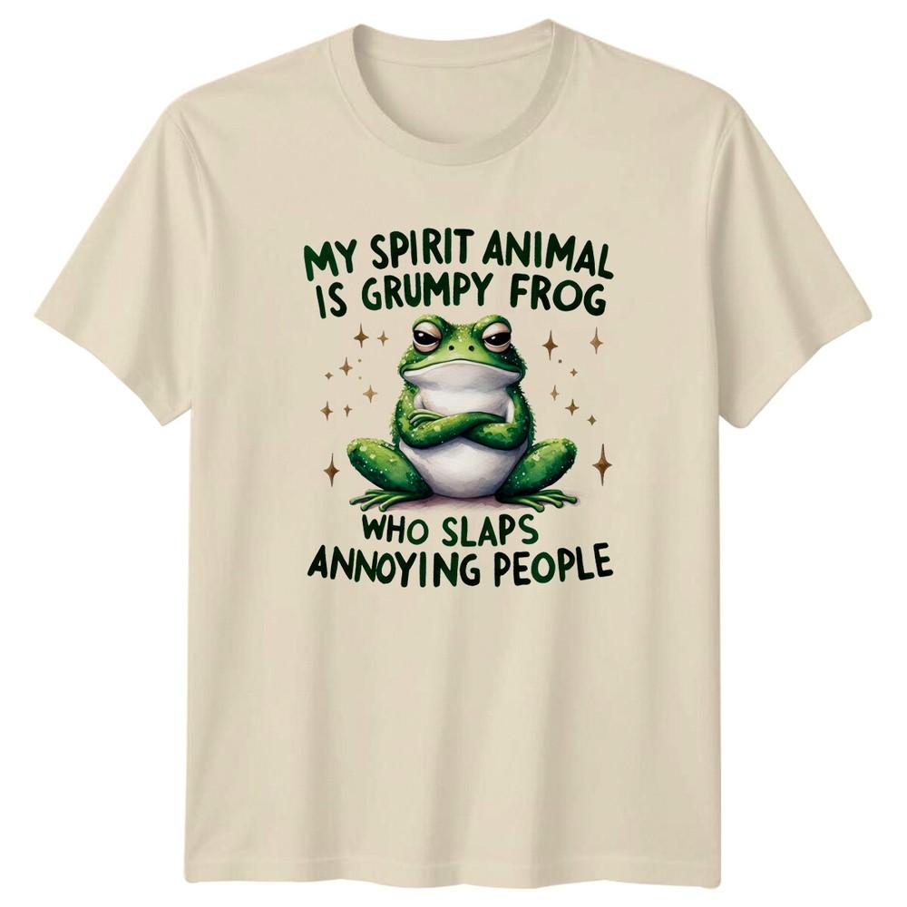 Grumpy Frog Slaps Annoying People T-Shirt Spirit Animal Funny