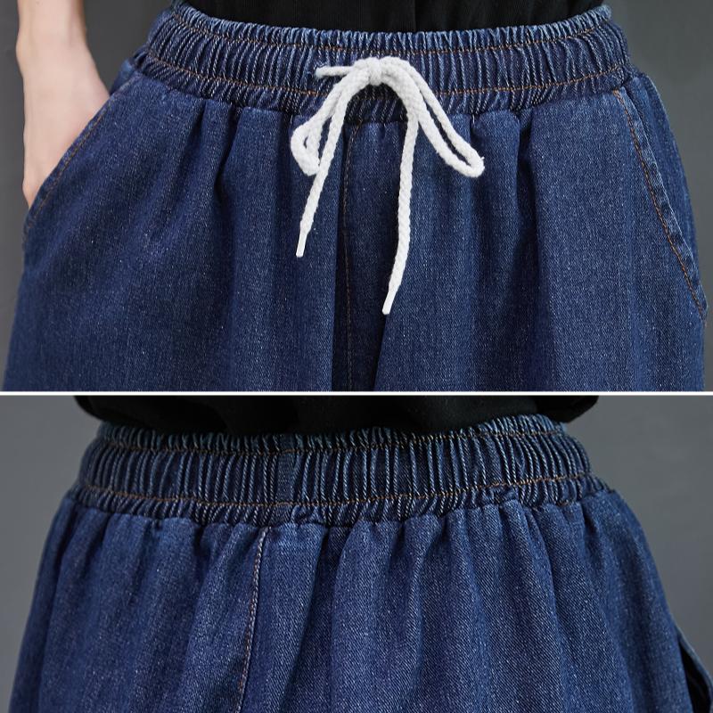 Jaro a léto Volné Jarní džíny Velké velikosti Dámské Kalhoty Široké Ležérní Dámské Harém Modré Kalhoty Kalhoty