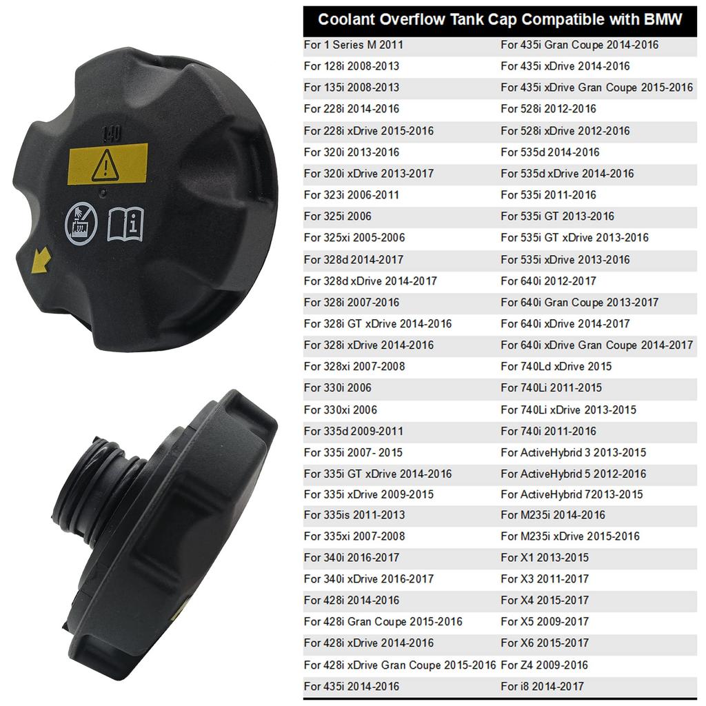 Rldym BMW Radiator Extension Tank Cap 140 KPa(1.4bar) Reservoir Cover for E82 E84