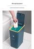 High-Capacity Press-Open Trash Can with Lid for Kitchen & Living Room - Stylish & Popular