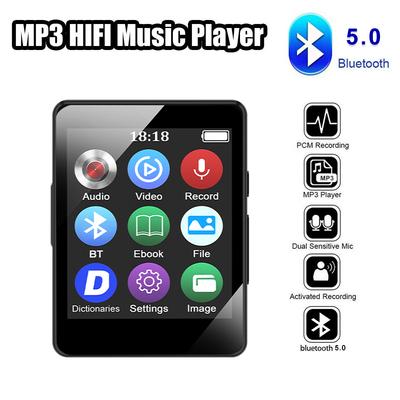 Přenosný MP3 přehrávač Bluetooth 5.0 hudební stereo reproduktor Mini MP4 přehrávání videa s LED obrazovkou Nahrávání FM rádia