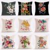 Painted Flower Patterns Throw Pillow Cover With Short Plush Print For Living Room Sofa Decoration Cushion Cover Pillow Covers