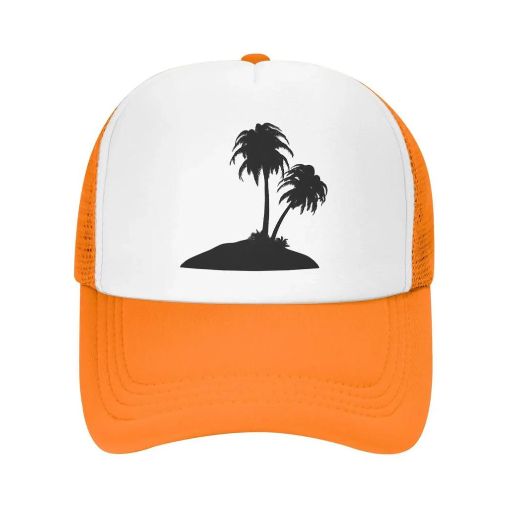 Tropical Tree Mesh Baseball Cap Coconut Palm Tree Adjustable Trucker Hat Snapback Sports Hat for Unisex Women