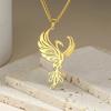 My Shape Phoenix Pendent Necklace for Women Men Stainless Steel Fire Bird Animal Charms Necklaces Choker Chain Jewelry Wholesale