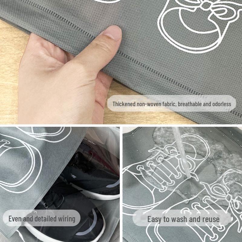 Thickened Transparent Non-Woven Drawstring storage bag for Shoes, Toys, and Travel - Dustproof and Spot-Free.