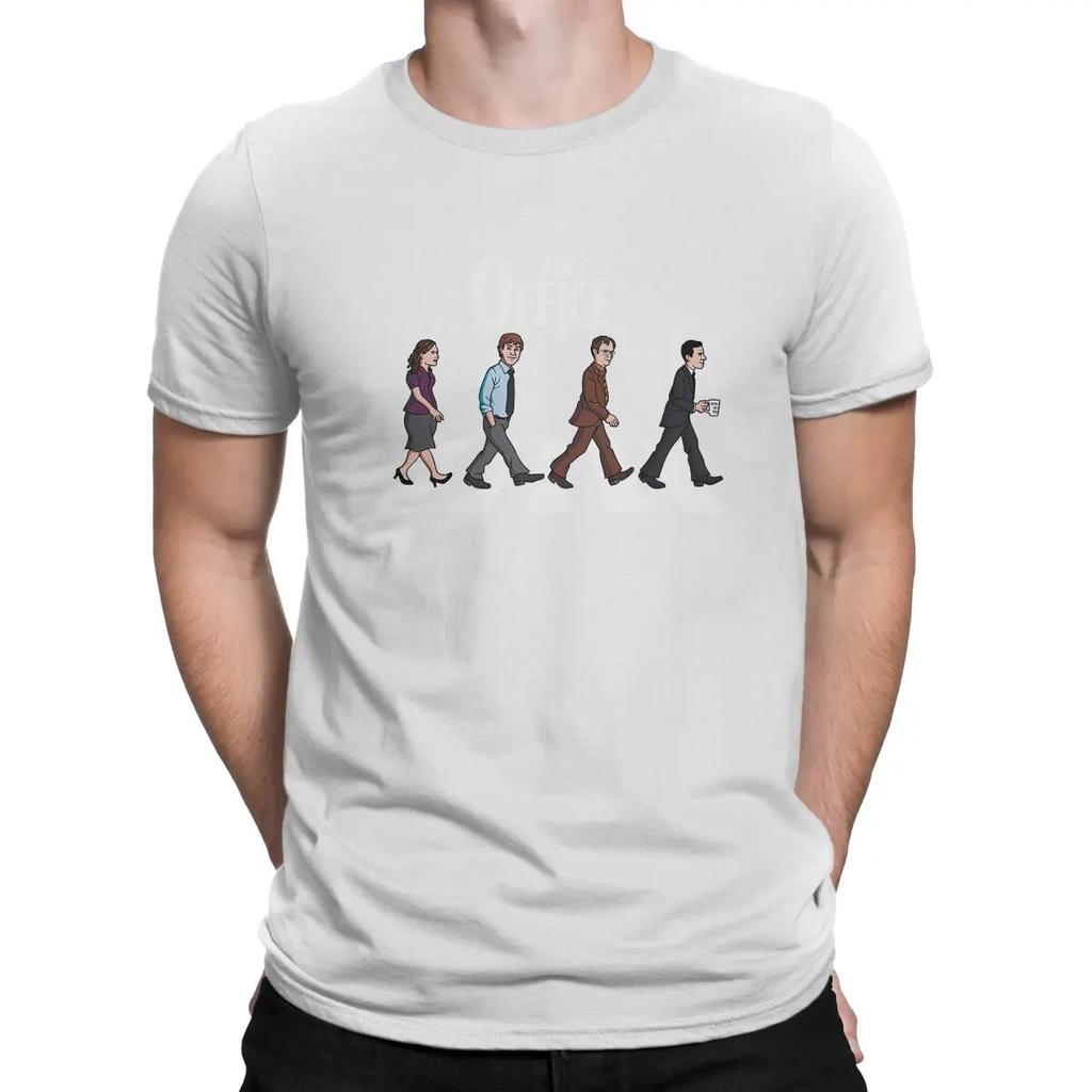 Magliette da Uomo The Office Road Dwight Schrute Serie TV Abbigliamento Puro Cotone Magliette Girocollo Maglietta per Adulti