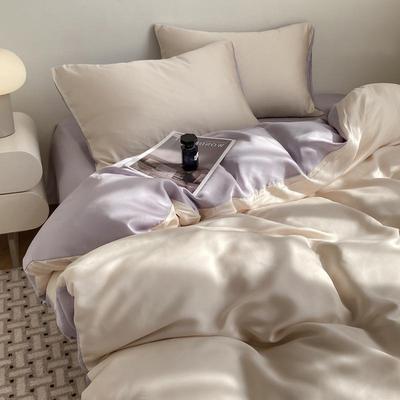 2025 Summer Ice Silk Bedding Set: Cool Touch Sheet & Quilt Cover, Dormitory 3-Piece