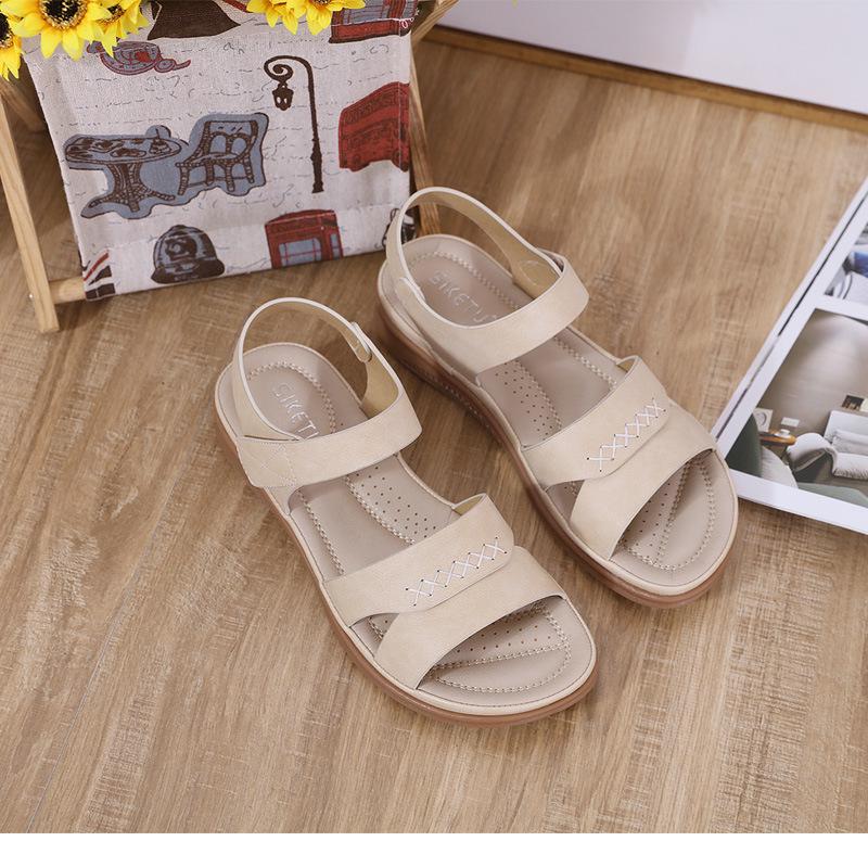 Z637-4 Retro Wedge Heel Sandals: 2025 European & American Lightweight Casual Plus Size Women's Sandals
