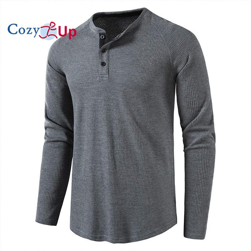 Cozy Up T-Shirts für Herren, BeefyT Henley-Shirts für Herren, Langarmshirts für Herren