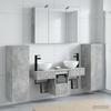 6 Piece Bathroom Furniture Set Concrete Grey Engineered Wood and Glass