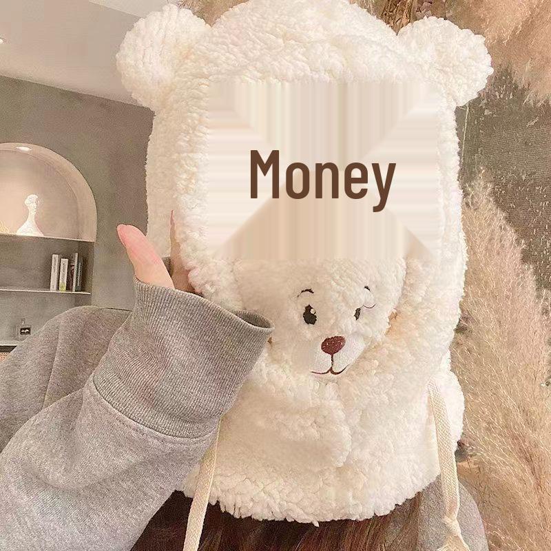 

Women s Winter Hooded Bear Hat and Scarf Set - Thickened, Warm, and Cute Fur Design