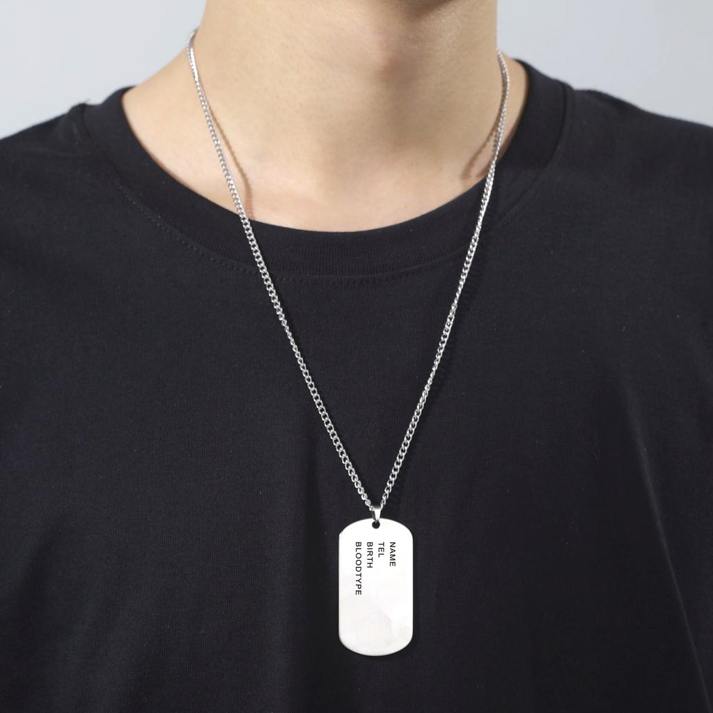 Militær Hær Taktisk Personlig Bar US Dog Tag Halskjede Soldat Navn Kjede Egendefinert Krigsgave For Menn Far Rustfritt Stål