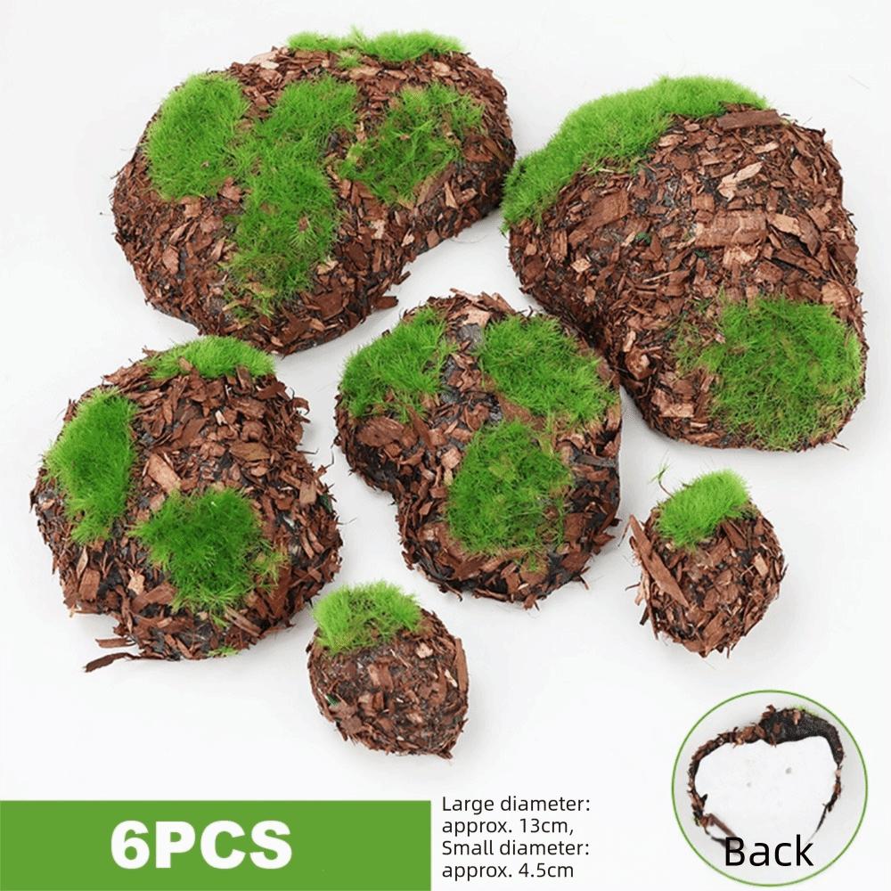 2/4/6/10PCS Flocking Foam Artificial Moss Rocks Micro Landscape Miniature Figurine  Landscape Making