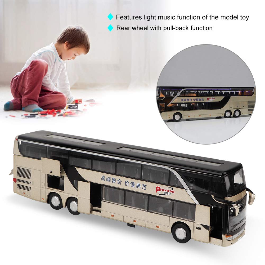 Crazy Electric Bus Toy Alloy Bus Model Toy with Music for Kids Sale! Double-Decker 150 Double-Decker (Gold)